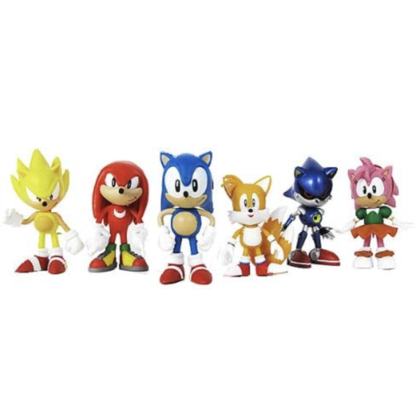 Sonic Multi Pack 2" Action Figure (6 Classic Figures - Knuckles,, Super, Amy, Metal and Tails) TRU Exclusive