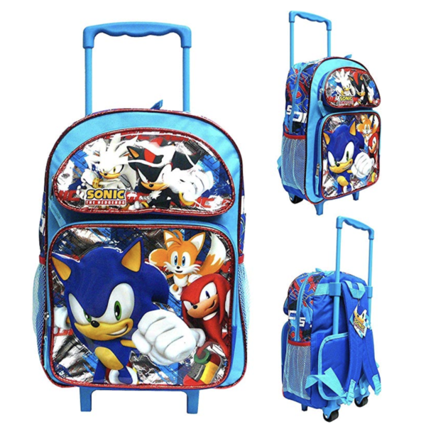 Sonic The Hedgehog 16" Large Rolling School Backpack