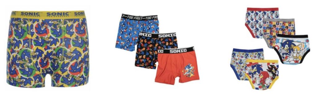 We got the best Sonic underpants and  Sonic socks selection.