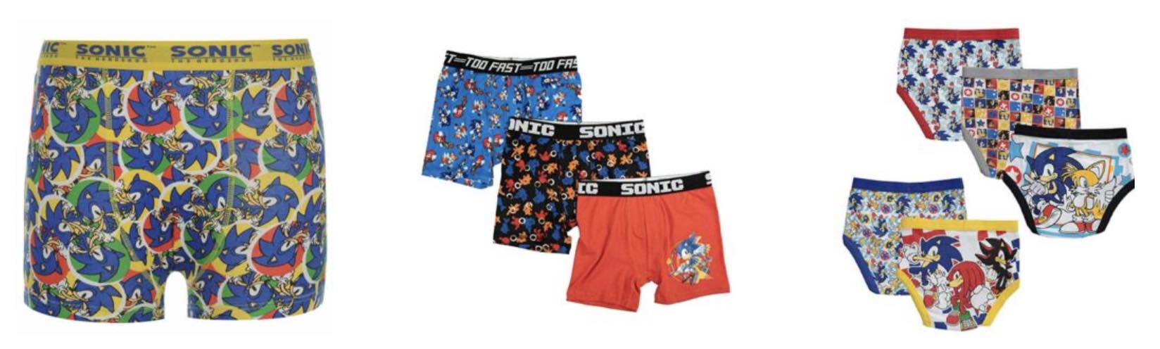 SONIC THE HEDGEHOG Ragazzi Sonic nocche Tails 3 PACK ATHLETIC Boxer 